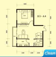 禾木花苑B3-A4户型 面积:66.01平米