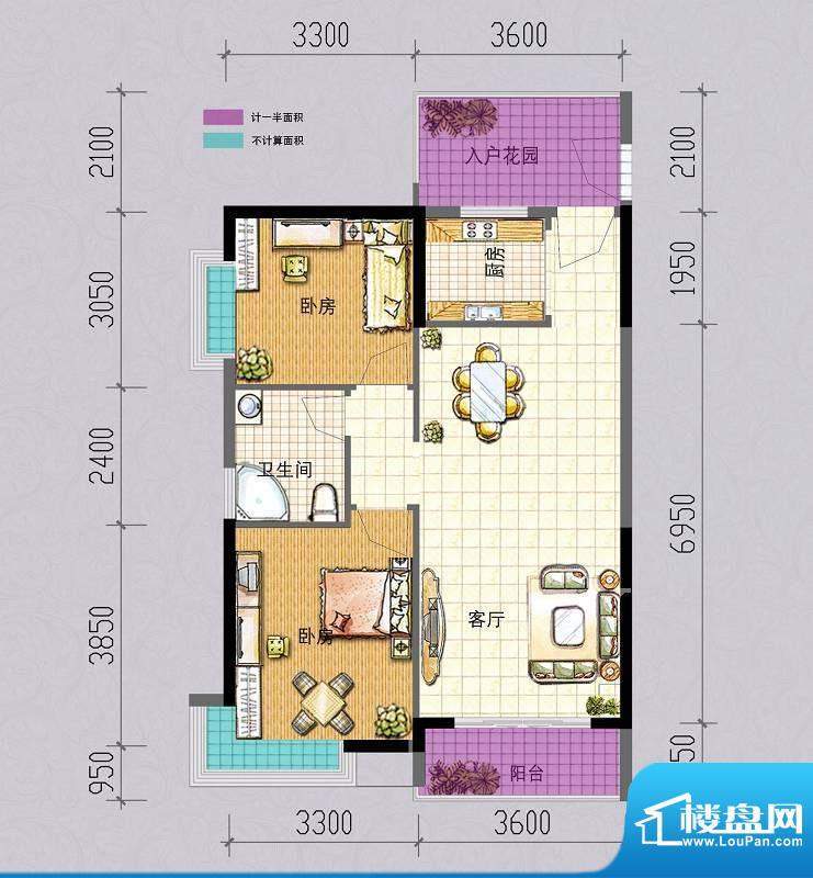 嘉利豪庭1号楼2-12层面积:93.83平米