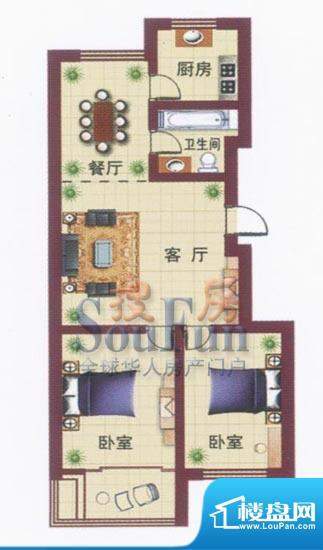 新峰大厦二期C户型图面积:90.64平米