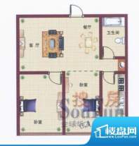 新峰大厦二期B户型图面积:75.97平米