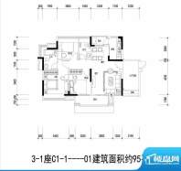 丰泰旗山绿洲3栋标准面积:95.00平米