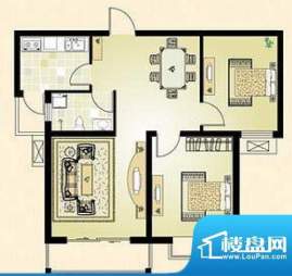 山水名园B1户型图 2面积:88.71平米