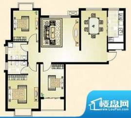 山水名园A1户型图 3面积:118.59平米