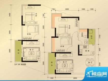 新时代家园3栋标准层面积:70.30平米