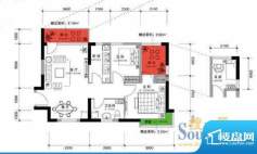 上谷郡B户型图 2室2面积:85.43平米