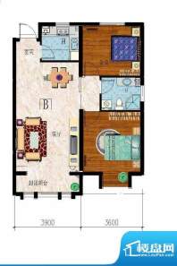 东山名郡D户型图 2室面积:80.00平米