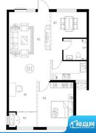 成德佳苑B1户型 2室面积:70.00平米