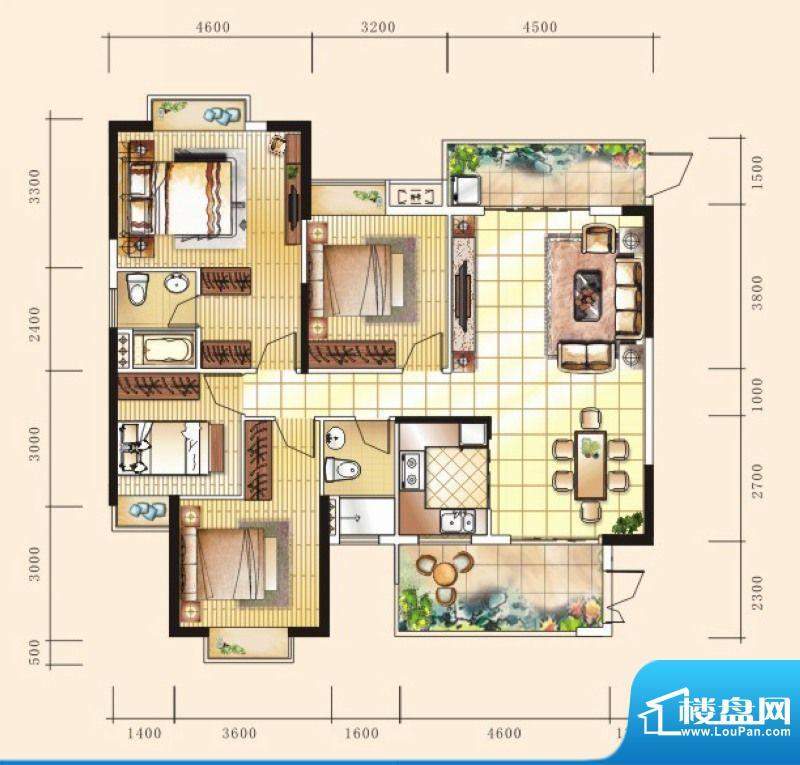 富盈盈翠曦园3栋标准面积:148.44平米