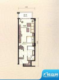 观澜湖标准公寓 1室面积:75.00平米
