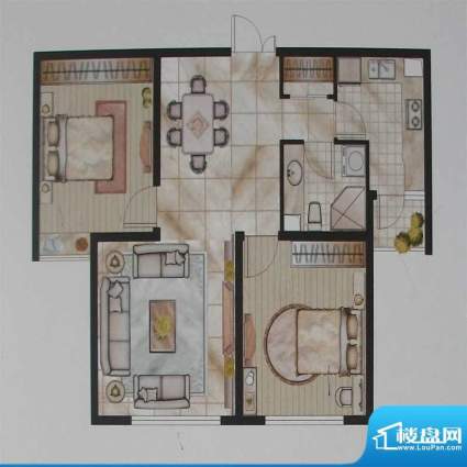 唐人中心F户型 2室2面积:93.00m平米