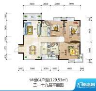 鼎盛中环1#楼3-19层面积:129.53平米