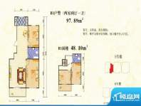 嘉乐园B1户型图 2室面积:97.89m平米