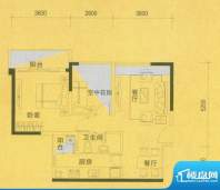 五福里2幢标准层01户面积:69.00平米