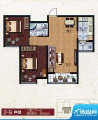 中院5号2-B户型 2室面积:89.65m平米
