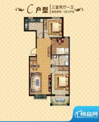 天元府邸C户型 3室2面积:109.20m平米