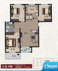 中院5号3-B户型 3室面积:116.68m平米