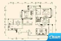 蓝泊湾1-7#标准层C户面积:184.73平米