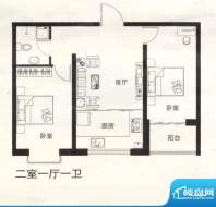 新世纪花园B区户型5面积:72.84m平米