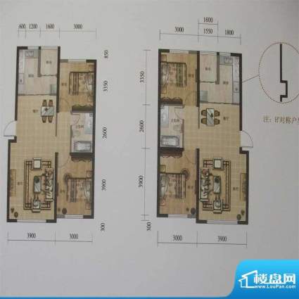 书香名邸H户型 2室2面积:86.38m平米
