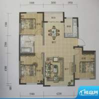 书香名邸J户型 3室2面积:125.62m平米