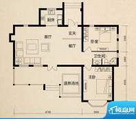 美芦庄园A1户型 2室面积:105.00m平米