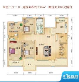 红山庄园户型 4室2厅面积:190.00m平米