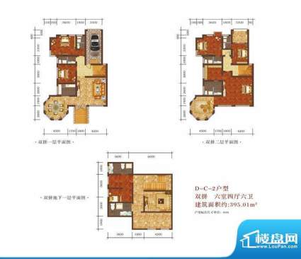 红山庄园D-C-2户型 面积:395.01m平米