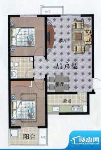 博世花倾城二区A1户面积:89.60m平米