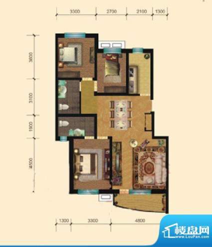 东湖庄园蓝色C大调户面积:120.30m平米