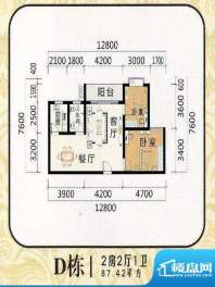 凯富华润D户型 2室2面积:0.00m平米