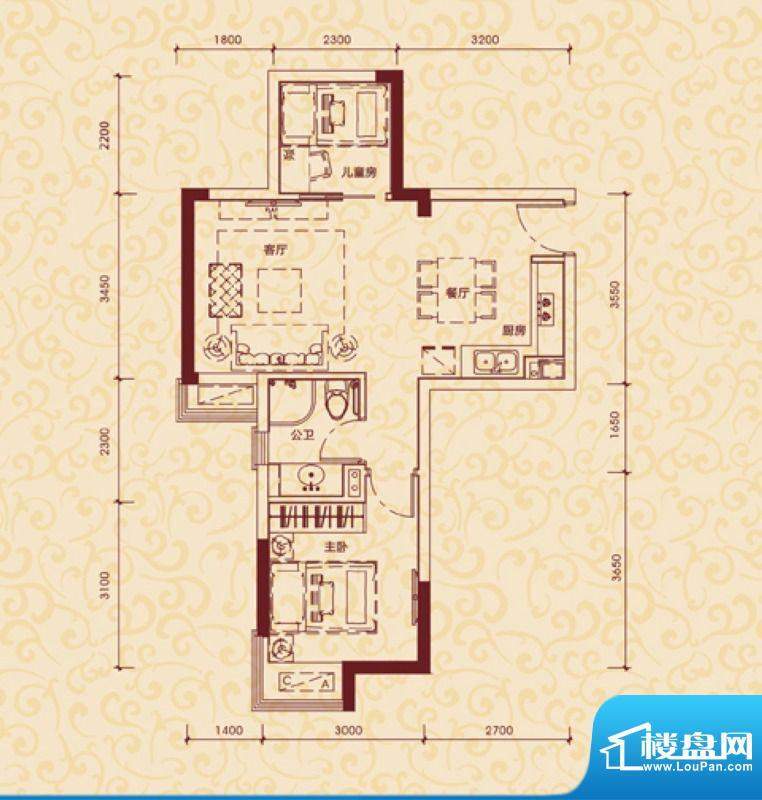 东方银座中心城御廷面积:60.00平米