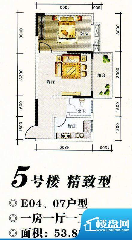 西子莲花E1户型 1室面积:0.00m平米
