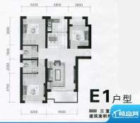 香江东湖印象E1户型面积:117.77m平米