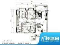 翠景湾9座标准层平面面积:104.00平米