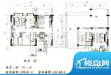 翠景湾9座复式层平面面积:158.00平米