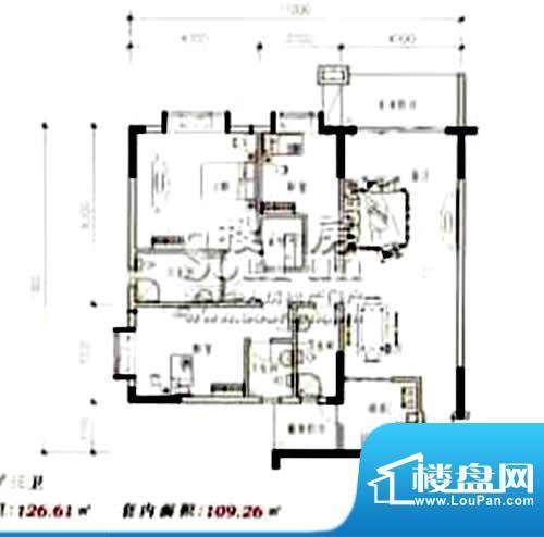 翠景湾5座标准层平面面积:0.00平米