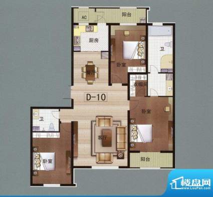 华中国宅华园D-10-2面积:188.41m平米
