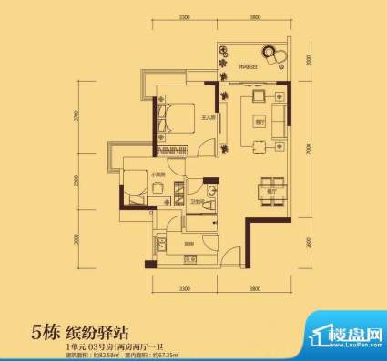 金色华庭三期可可园面积:82.58平米