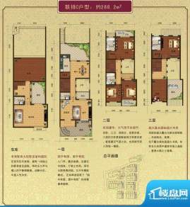 晶园晶街联排C户型 面积:288.20m平米