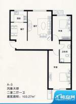 枫林花溪高层A-3户型面积:103.27m平米