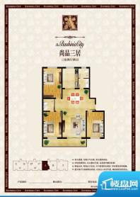 紫荆尚城A户型图 3室面积:0.00m平米