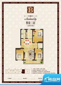 紫荆尚城B户型图 3室面积:0.00m平米