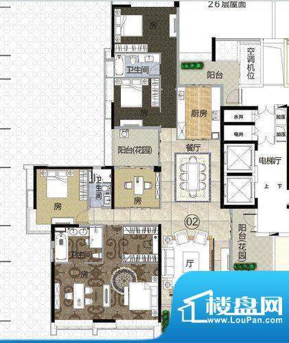 富力君湖华庭T1栋26面积:261.00平米