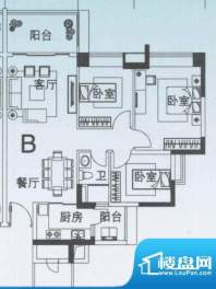 合景天湖峰境F4栋B户面积:96.13平米