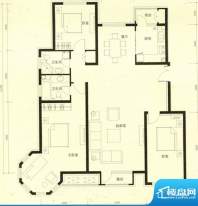 豪景公馆C1边户型 3面积:162.12m平米