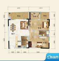 万泉天逸F户型 2室2面积:124.67平米