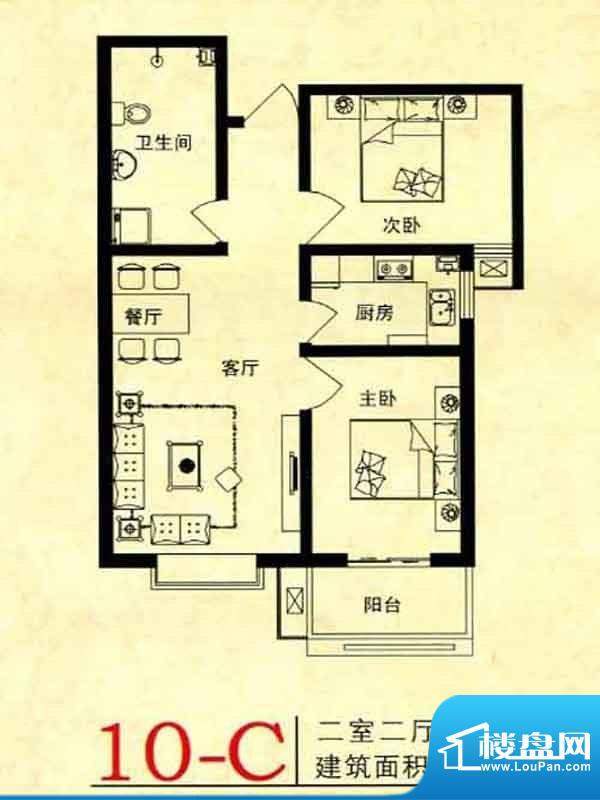 锦绣花园10-C户型 2面积:83.00m平米