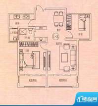 万佳裕园户型图3 2室面积:88.49m平米