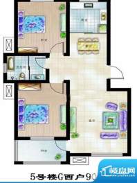 盛世康城5号楼G西户面积:90.89m平米