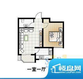 秀兰尚城户型 1室1厅面积:58.00m平米